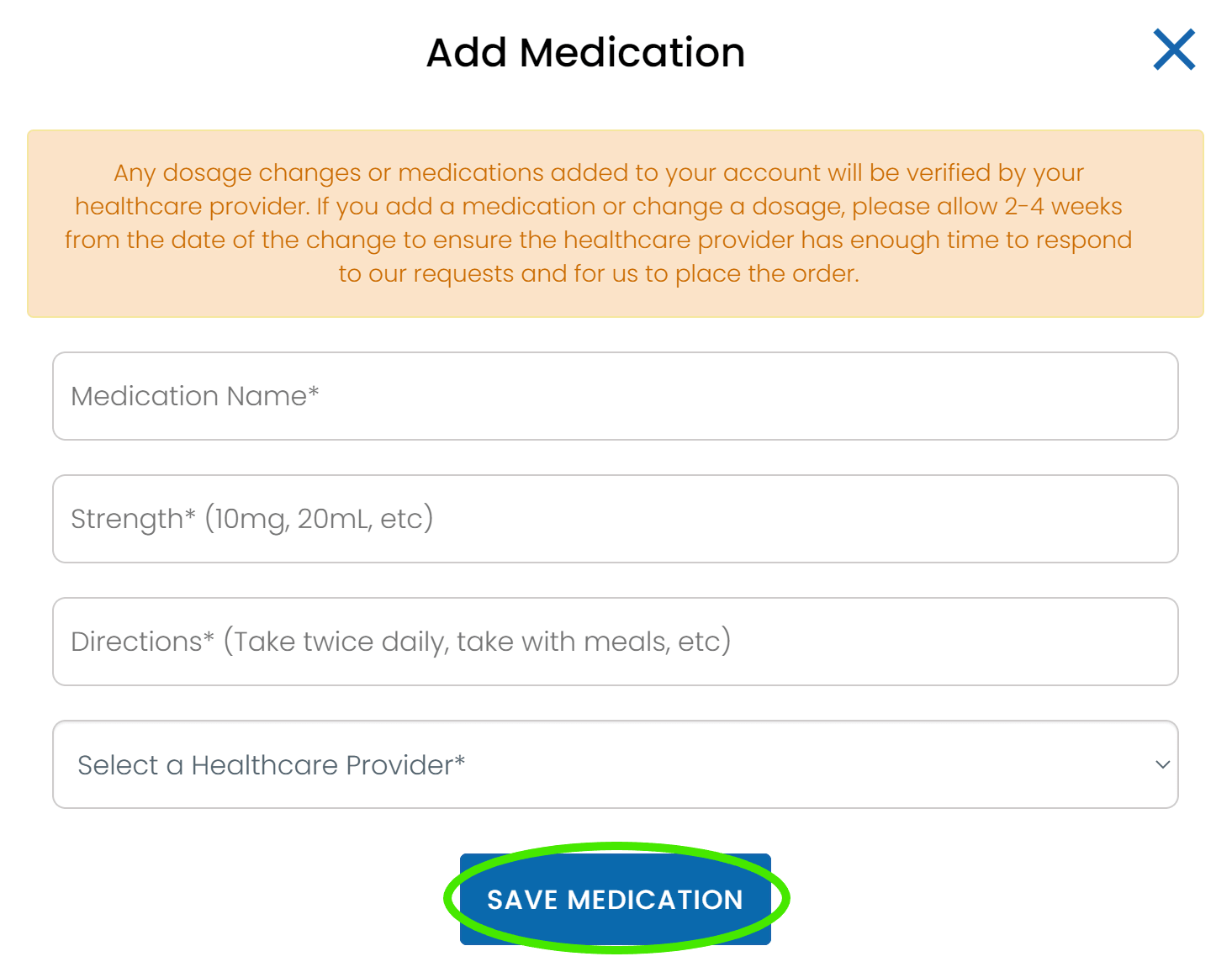 how to add a new medication