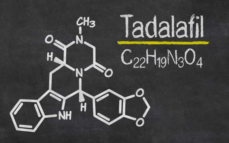 Blackboard with the chemical formula of Tadalafil