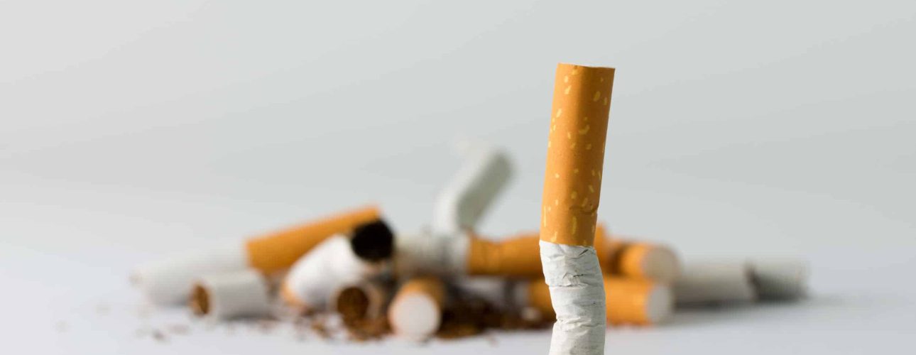 Group of cigarette indicates quitting smoking conceptual