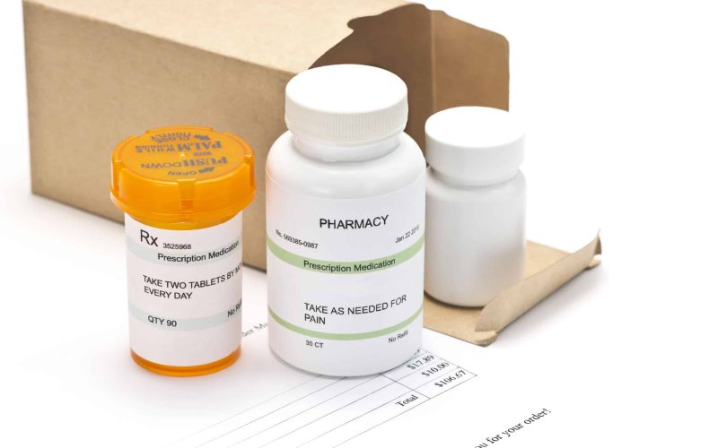 Mail order medications with invoice.  Serial numbers, dates and completely random numbers, labels are ficitious and created by the photographer.